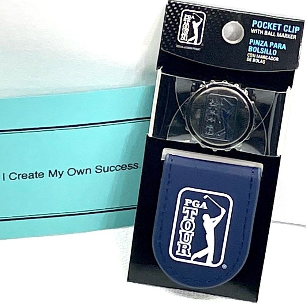 PGA Tour Golf Metallic Pocket Clip Unisex With Ball Marker Peacoat Blue New